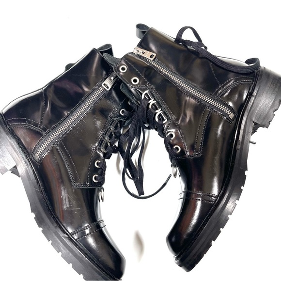 ALLSAINTS Lira boots Size 37 US 7 Black patent leather - Picture 7 of 14